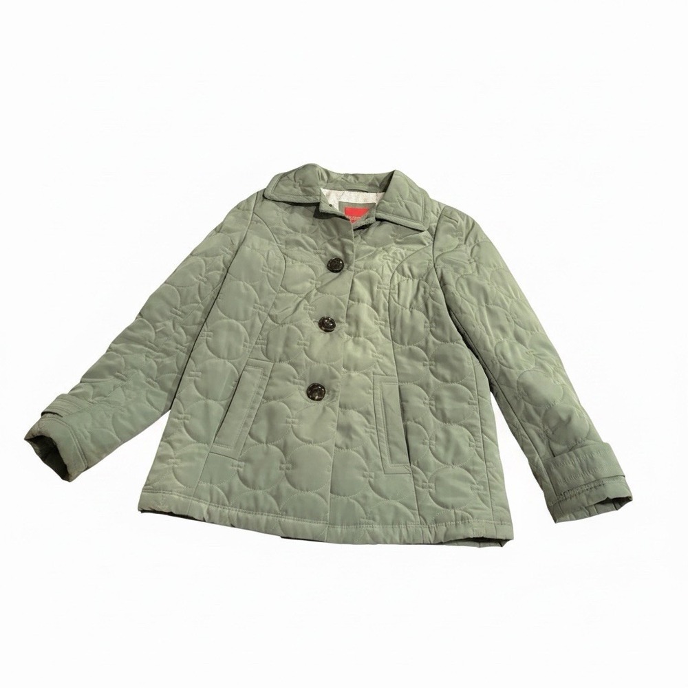 VINTAGE Esprit Jacket Womens M Gree Quilted Diamond Chore Barn Coat 90s